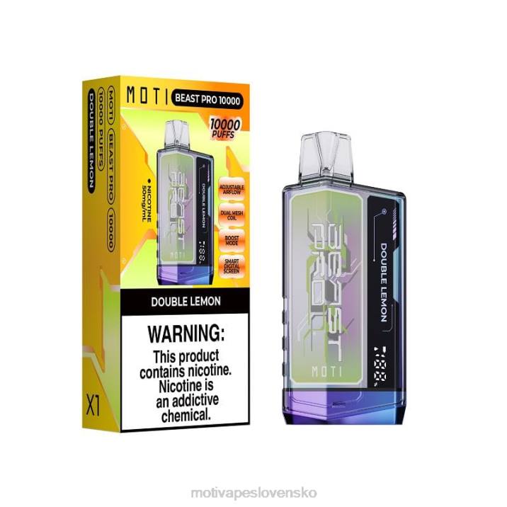 MOTI Elektronická Cigareta XP2F43 | MOTI Beast Pro jednorazová vapka (5%, 10 000 vdychov) dvojitý citrón