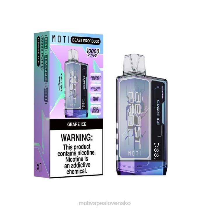MOTI Vape Flavors XP2F45 | MOTI Beast Pro jednorazová vapka (5%, 10 000 vdychov) hroznový ľad
