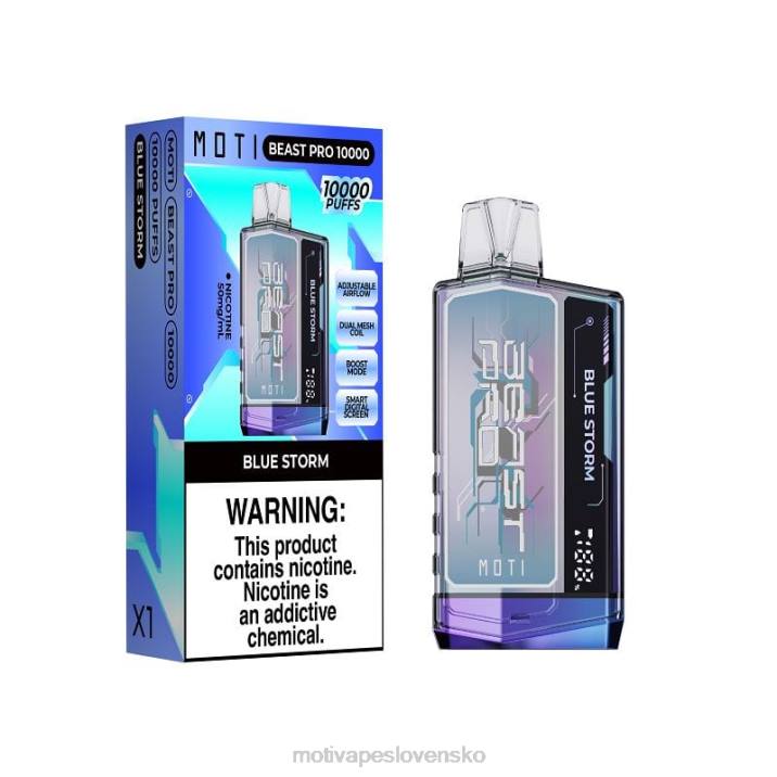 MOTI Vape Price XP2F38 | MOTI Beast Pro jednorazová vapka (5%, 10 000 vdychov) modrá búrka