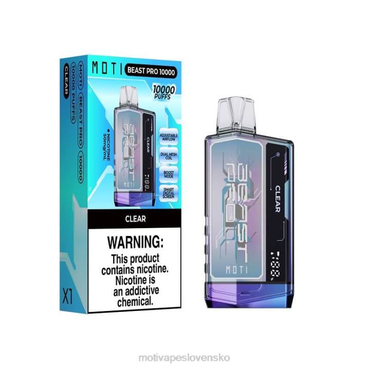 MOTI Vape Slovensko XP2F41 | MOTI Beast Pro jednorazová vapka (5%, 10 000 vdychov) jasný