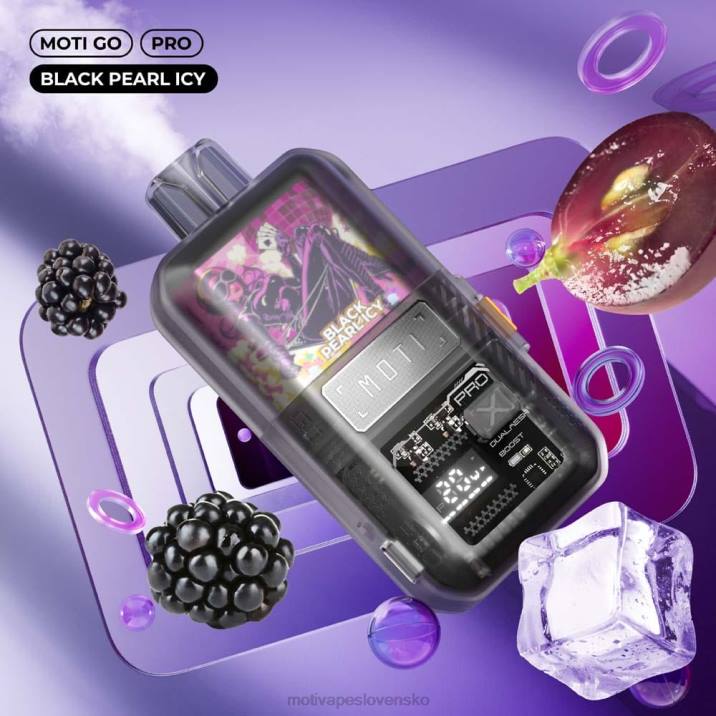 MOTI Vape Bratislava XP2F12 | MOTI Go Pro jednorazová vapa (5%, 12 000 vdychov) čierna perla ľadová