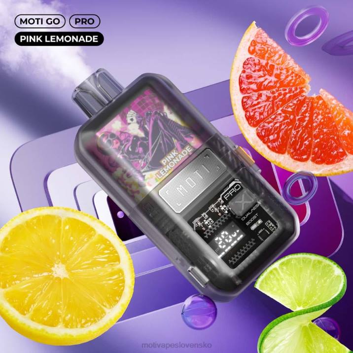 MOTI Vape Price XP2F18 | MOTI Go Pro jednorazová vapa (5%, 12 000 vdychov) ružová limonáda
