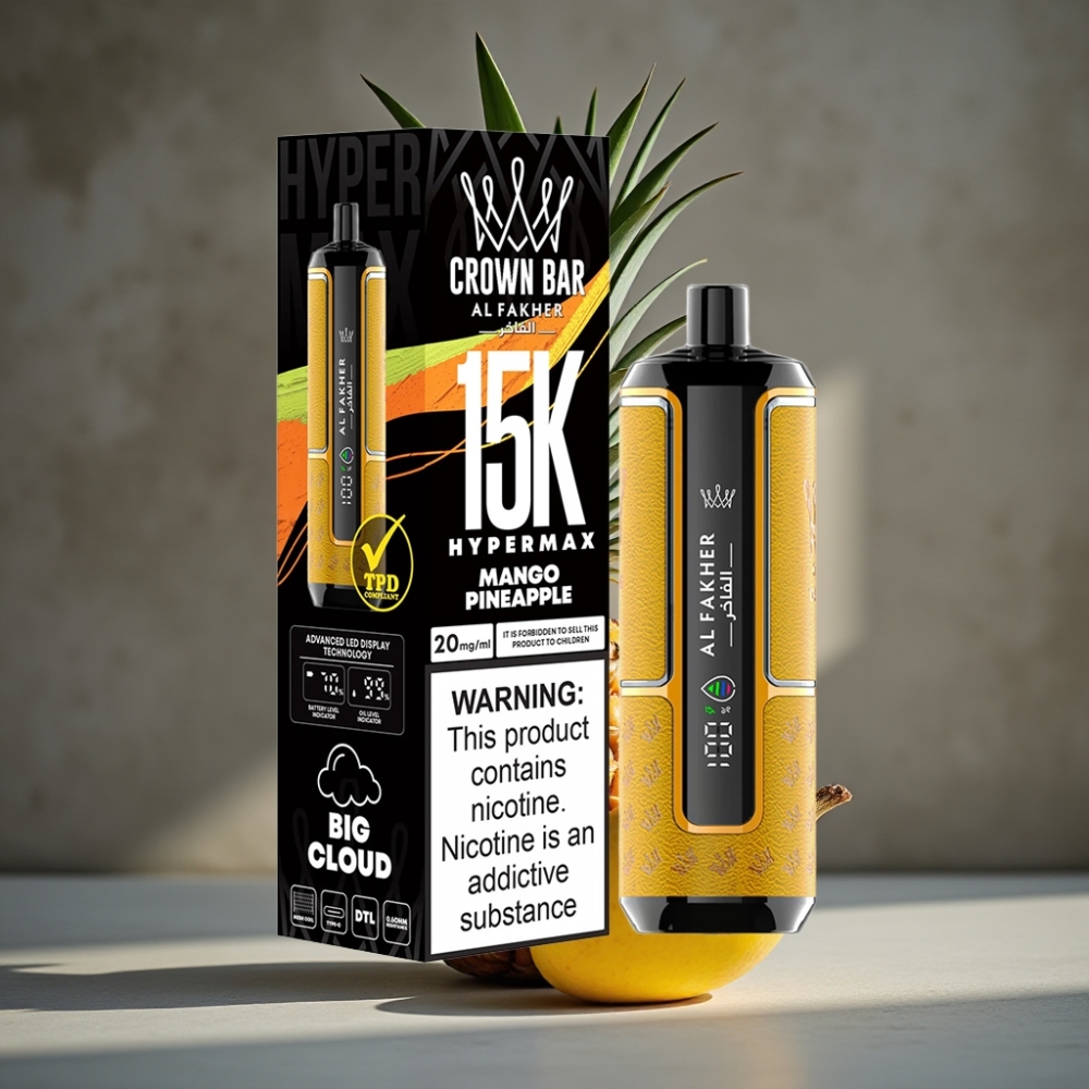 Al Fakher Crown Bar 15K Hypermax Jednorázová E-Cigareta Mango Ananás
