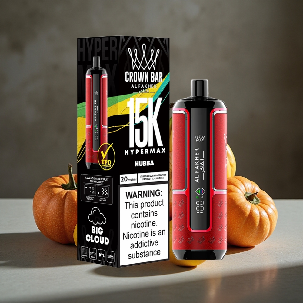 Al Fakher Crown Bar 15K Hypermax Jednorazová E-Cigareta – Hubba, 22ml, 15 000 Ťahov