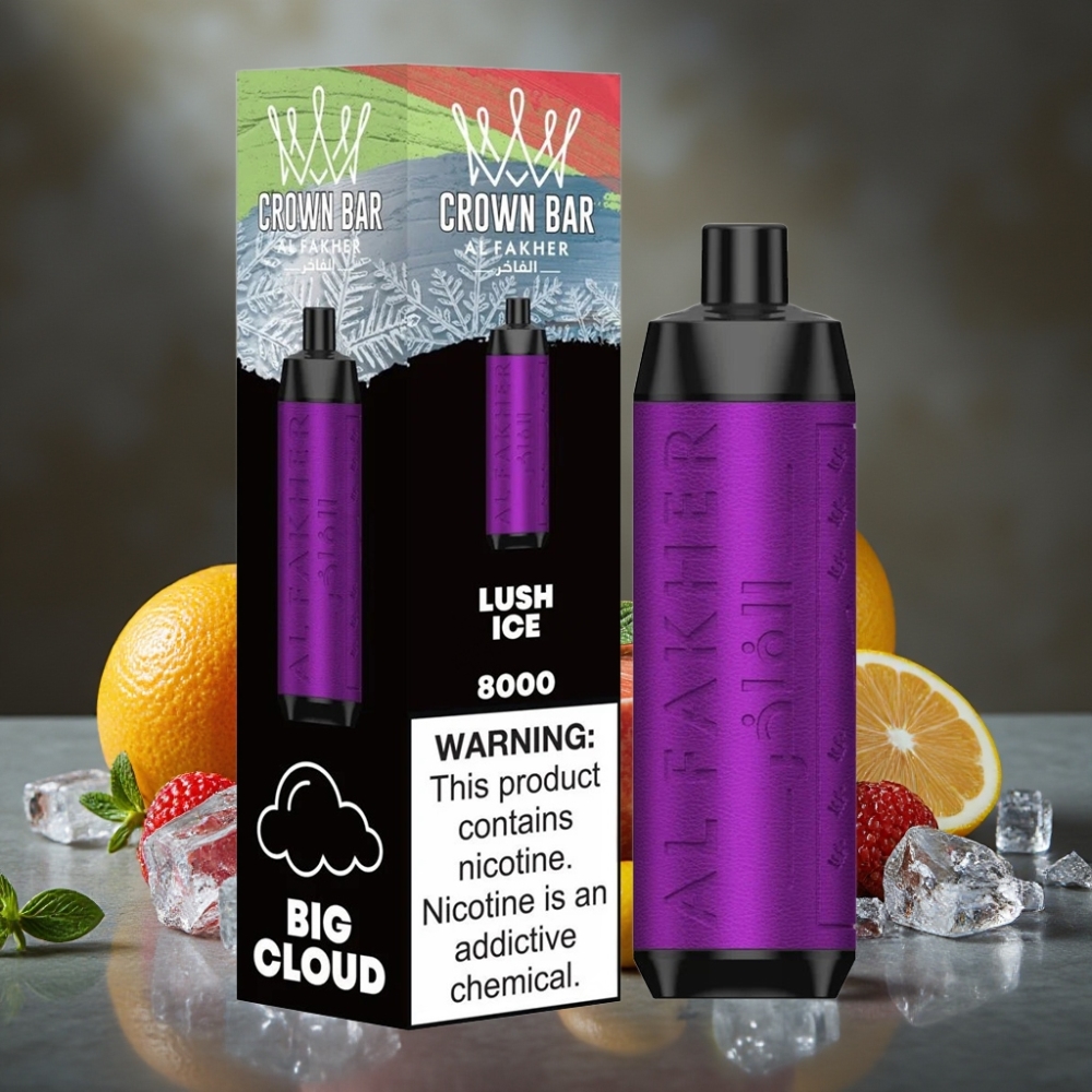 Al Fakher Crown Bar 8000 Crystal Jednorázová E-cigareta Ľadovo Svieža