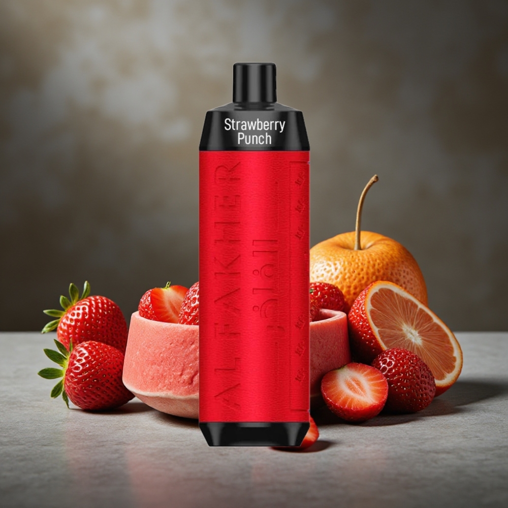 Al Fakher Crown Bar 8000 Crystal Jednorázová Vape Jahodový Punč – 18ml, 8000 ťahov, USB-C
