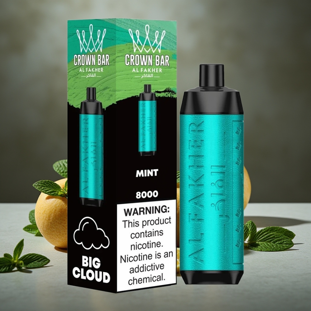 Al Fakher Crown Bar 8000 Crystal Jednorázová Vape Mäta s 18ml e-Kvapalinou