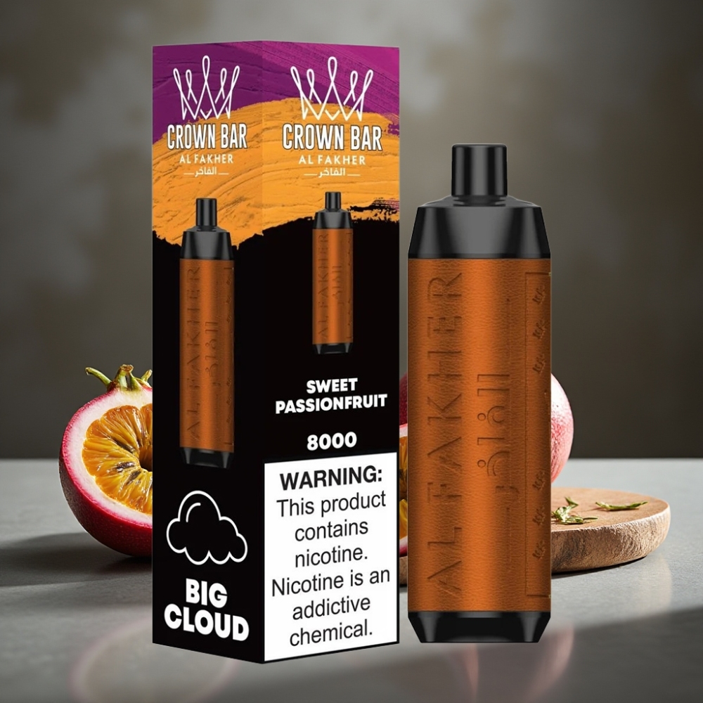 Al Fakher Crown Bar 8000 Crystal Jednorázová Vape Sladká Maracuja