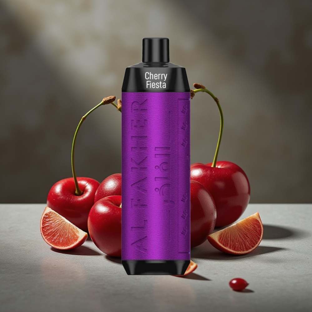 Al Fakher Crown Bar 8000 Crystal Jednorazová Vape Čerešňová Fiesta – 18ml, 8000 potiahnutí, USB-C