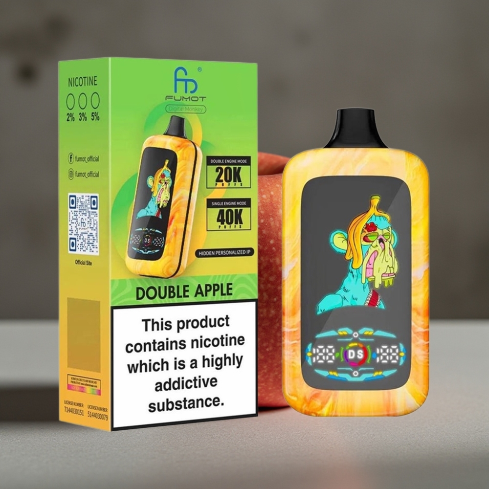 Fumot Digital Monkey 40000 Pufov Disposable Vape Dvojité Jablko, Dual Mesh, Type-C