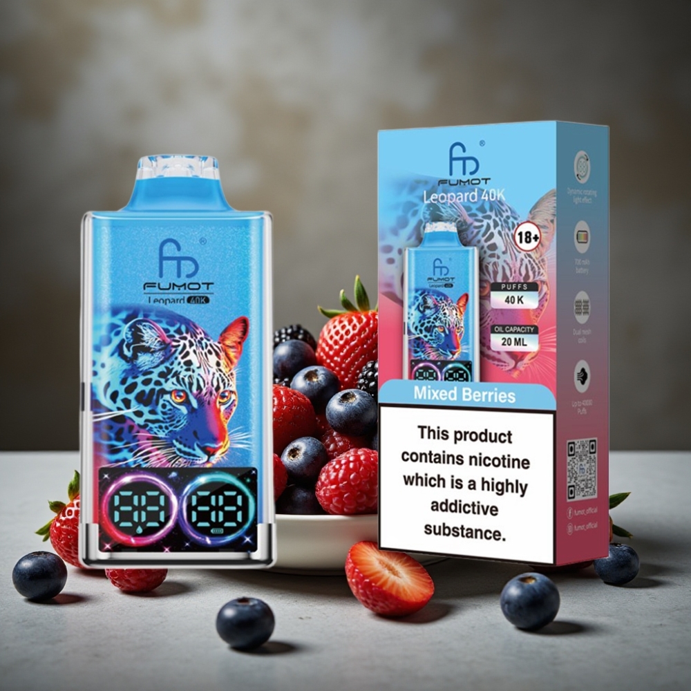 Fumot Leopard 40K Puffs Jednorázová E-cigareta s Mixom Bobúľ, Dual Mesh, 700mAh
