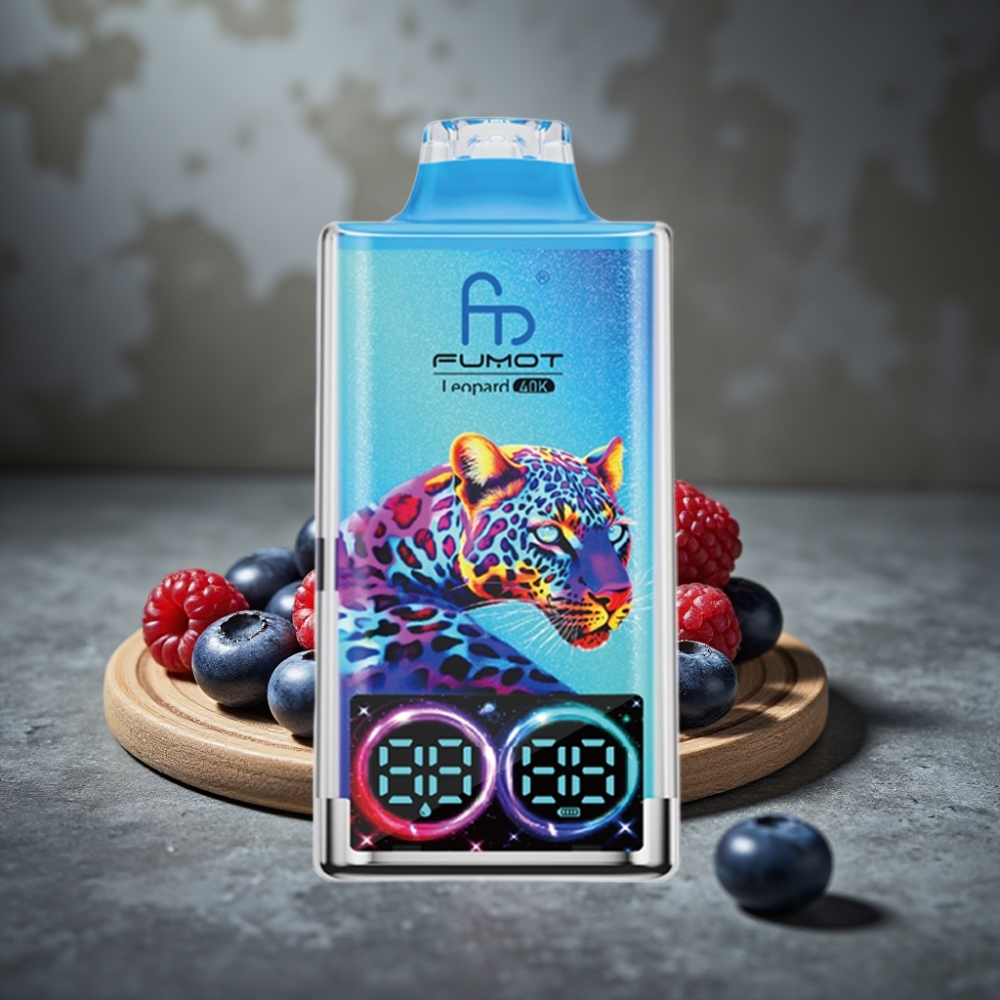 Fumot Leopard 40K Puffs Jednorázová E-cigareta Čučoriedka Malina, Dual Mesh, 700mAh, Typ-C