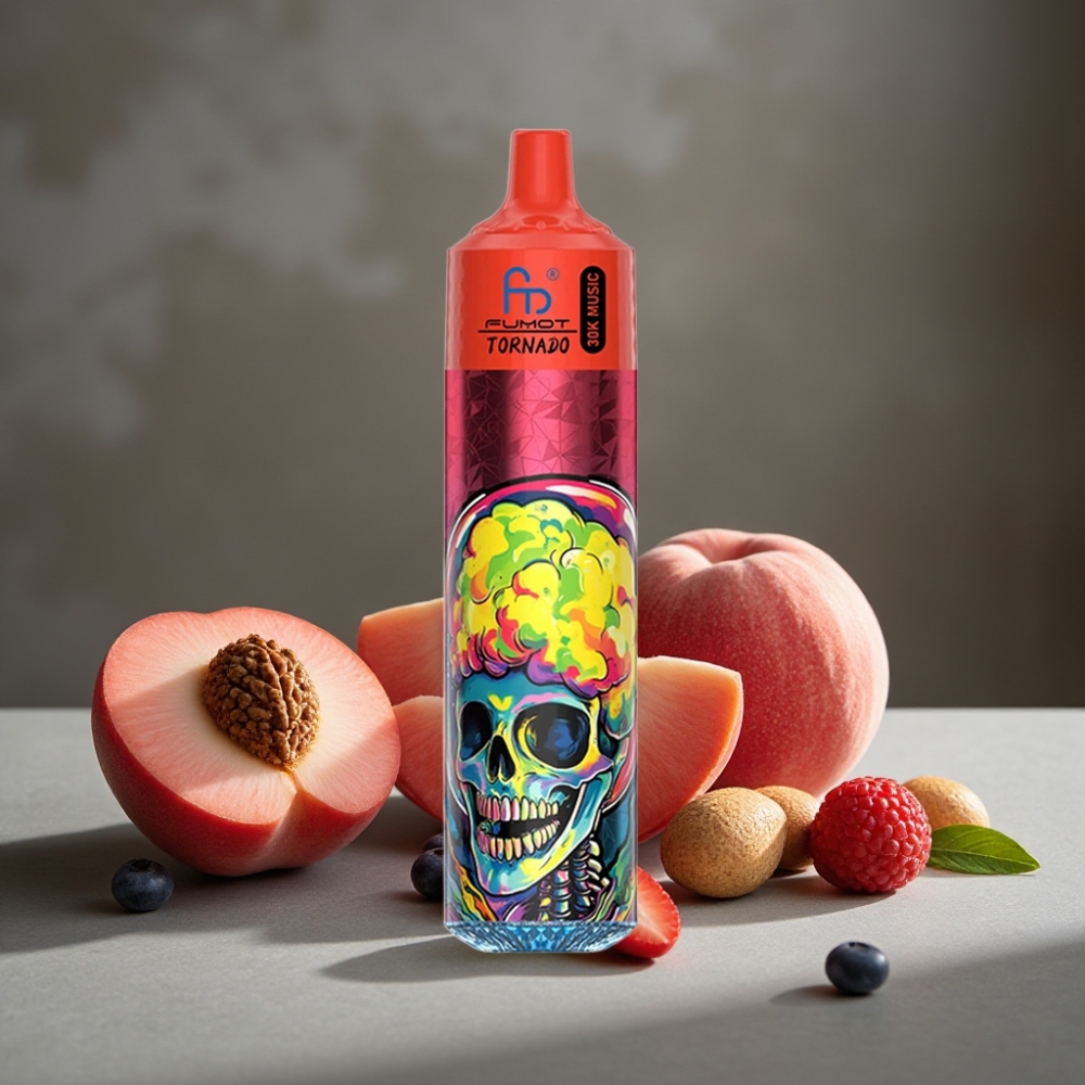 Fumot RandM Tornado 30000 Puffs 30mL Broskyňa Bobule 1.0 Ohm Mesh