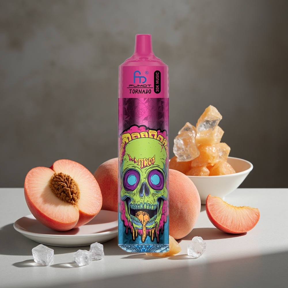 Fumot RandM Tornado 30000 Puffs 30mL Broskyňa Ľad Disposable Vape 2% 5% 600mAh