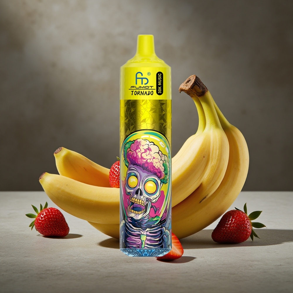 Fumot RandM Tornado 30000 Puffs Banán Jahoda 30mL 5% Nikotín 600mAh