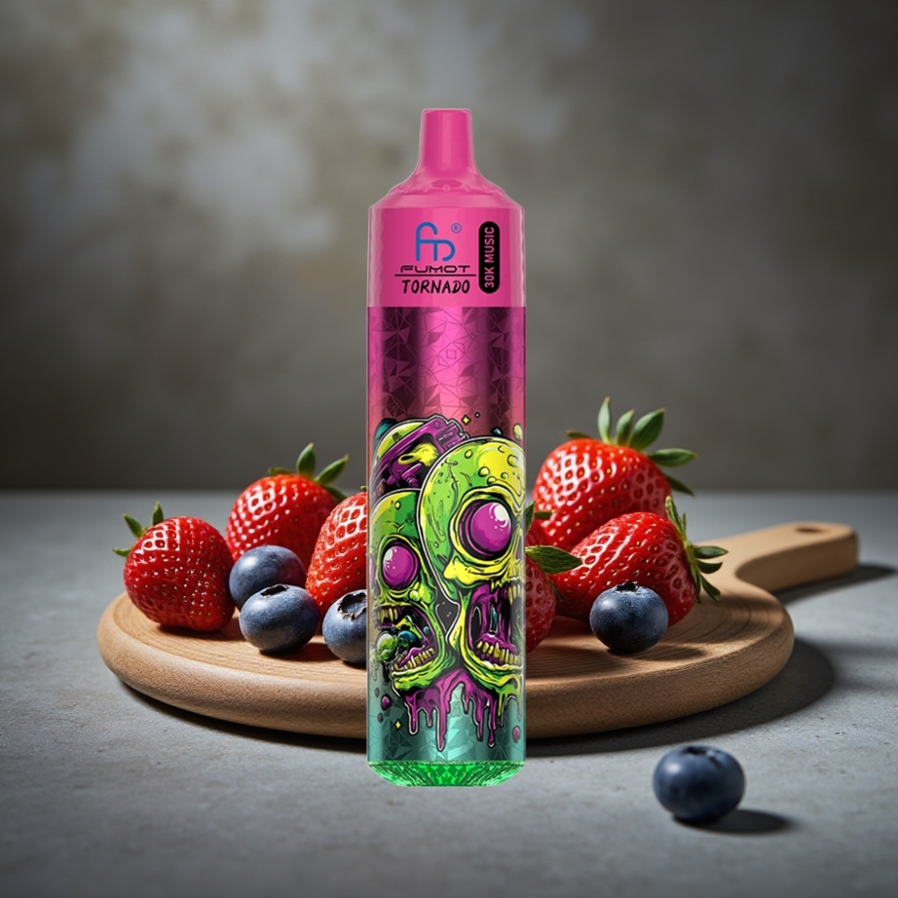 Fumot RandM Tornado 30000 Puffs Disposable Vape Jahoda Čučoriedka 30mL 5%