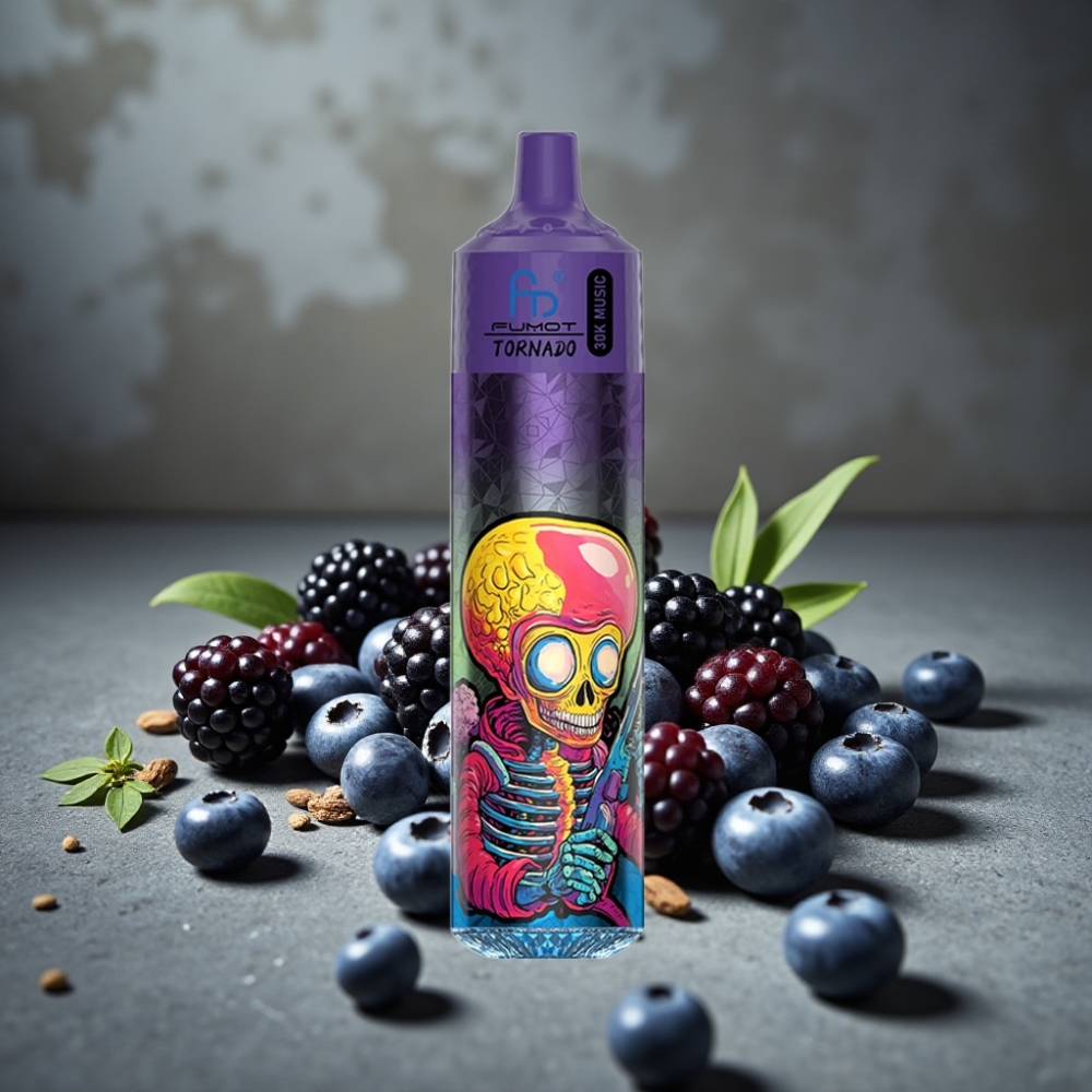 Fumot RandM Tornado 30000 Puffs Disposable Vape Čučoriedka Ostružina 30mL 5%