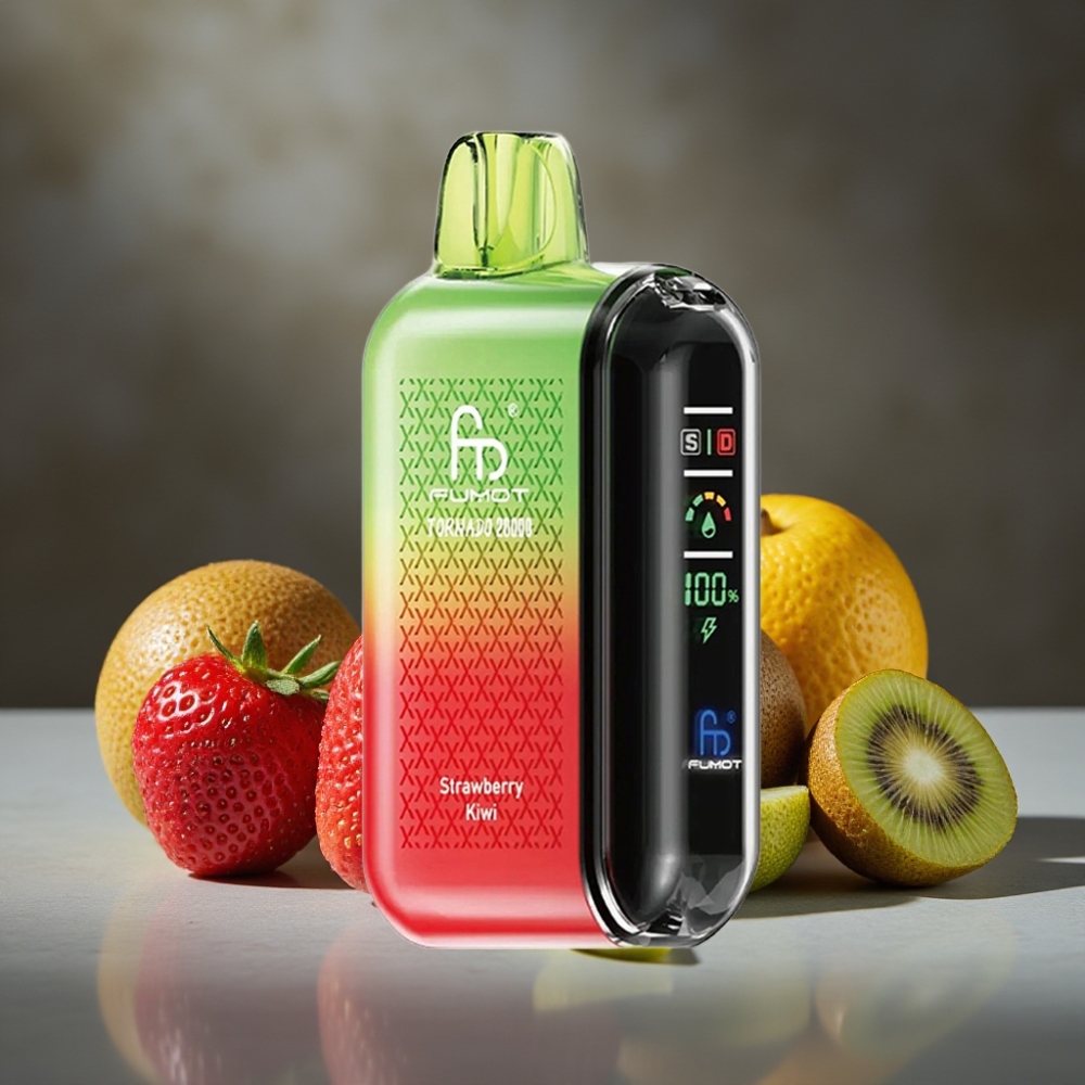 Fumot Tornado 20000 Puffs Dual Mesh 20ml Jahoda-Kívi Jednorazová E-cigareta