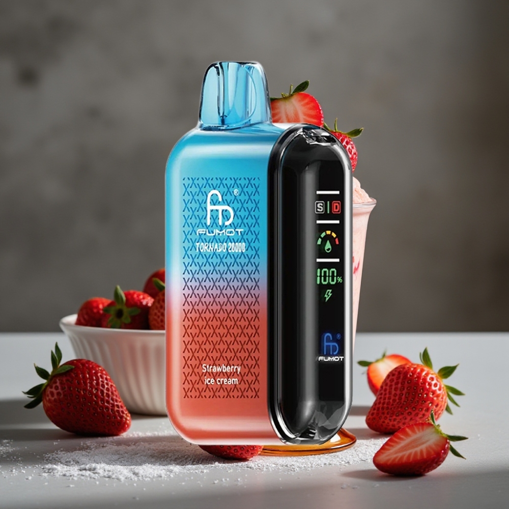 Fumot Tornado 20000 Puffs Dual Mesh 20ml Jahoda so Smetanou