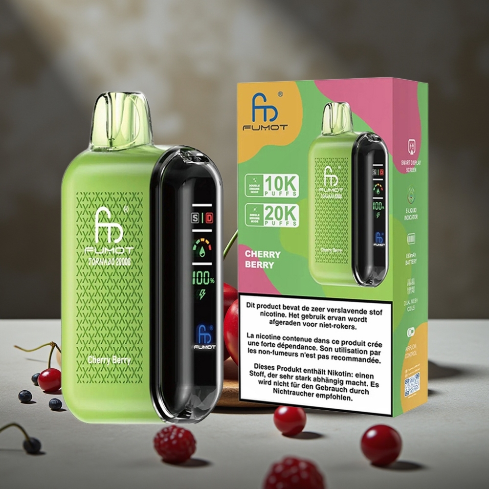 Fumot Tornado 20000 Puffs Dual Mesh 20ml Čerešňa-Boruvka