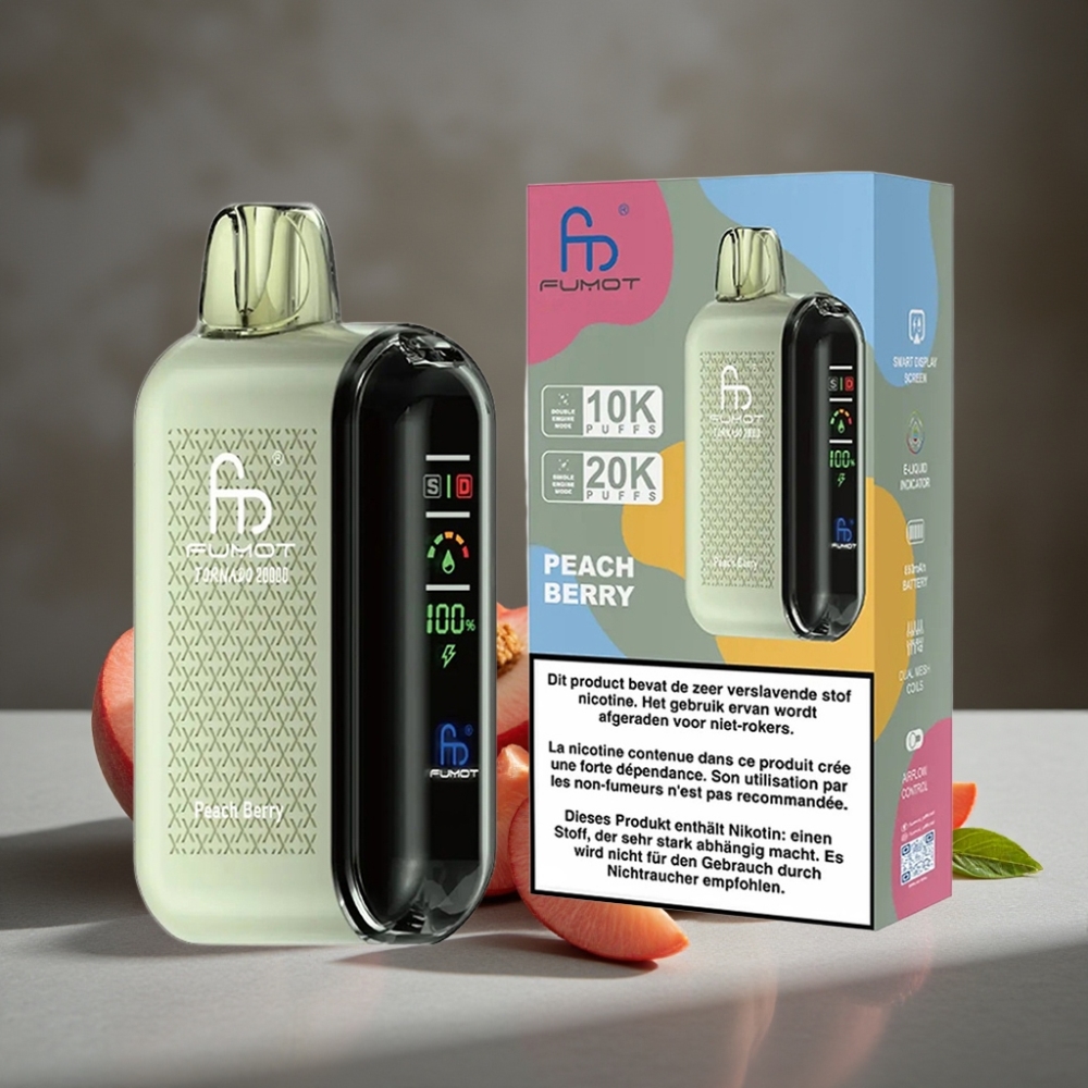 Fumot Tornado 20000 Puffs Dual Mesh Broskyňa Bobule