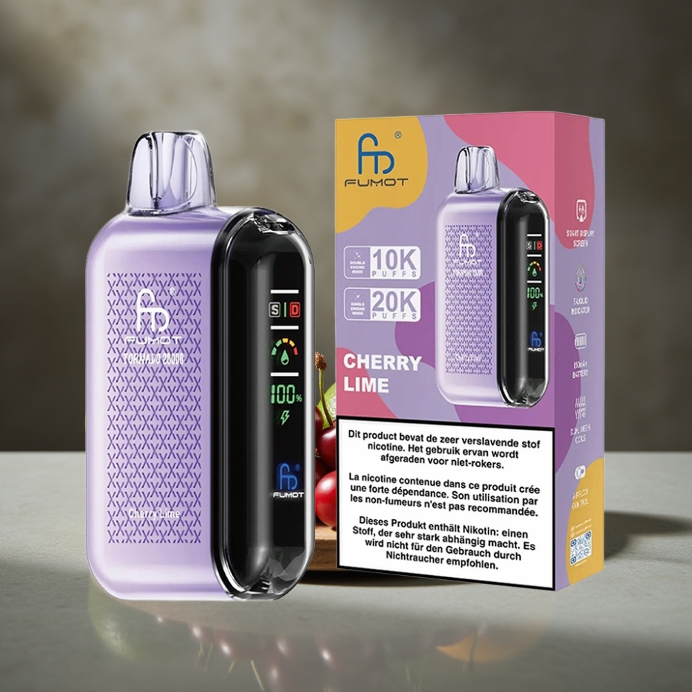 Fumot Tornado 20000 Puffs Dual Mesh Cherry Limetka 20ml