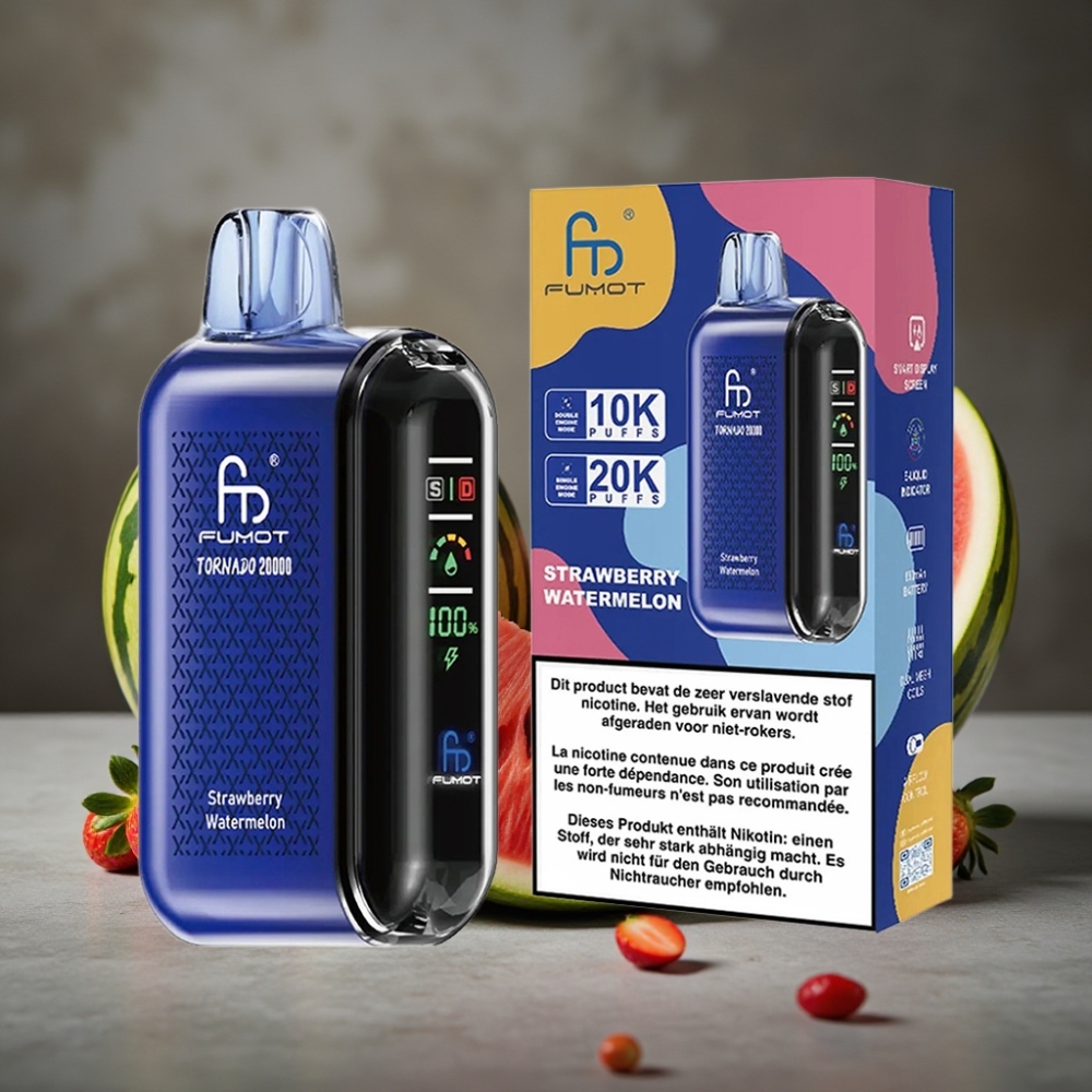 Fumot Tornado 20000 Puffs Dual Mesh Jahoda-Melón Disposable Vape