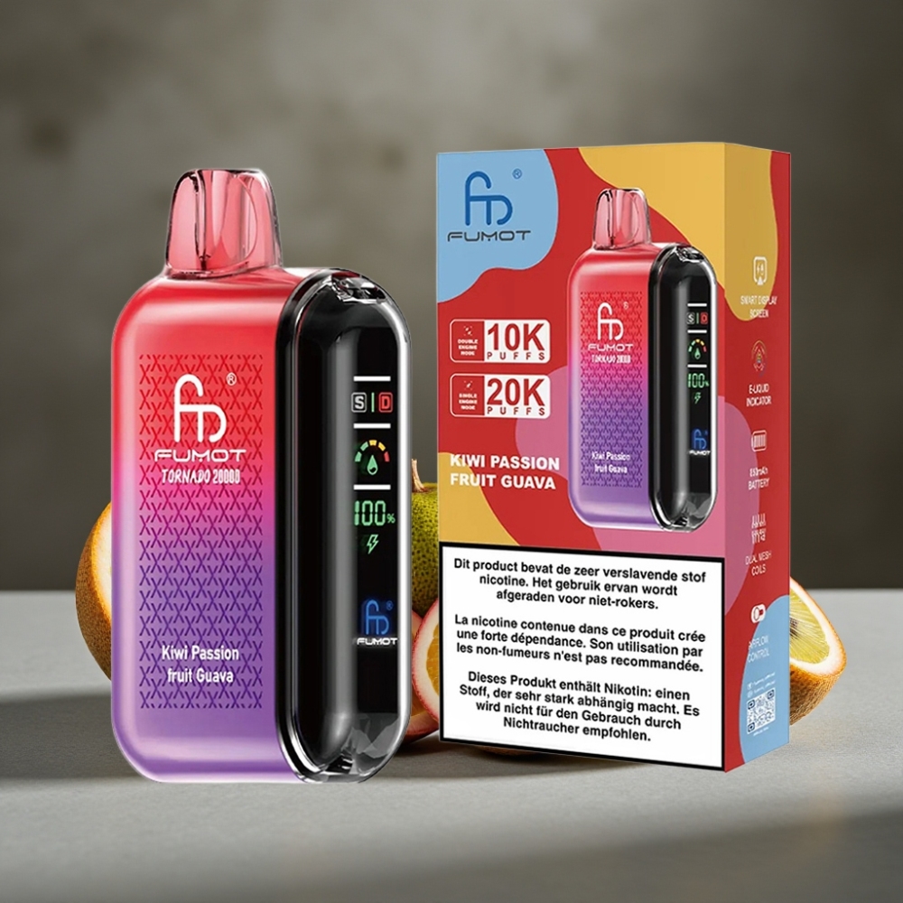 Fumot Tornado 20000 Puffs Dual Mesh Kiwi Maracuja Guava