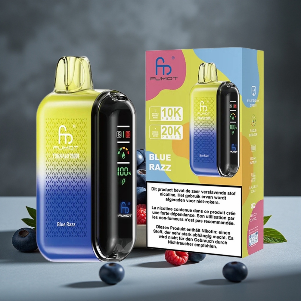 Fumot Tornado 20000 Puffs Dual Mesh Modrý Malina 20ml 850mAh