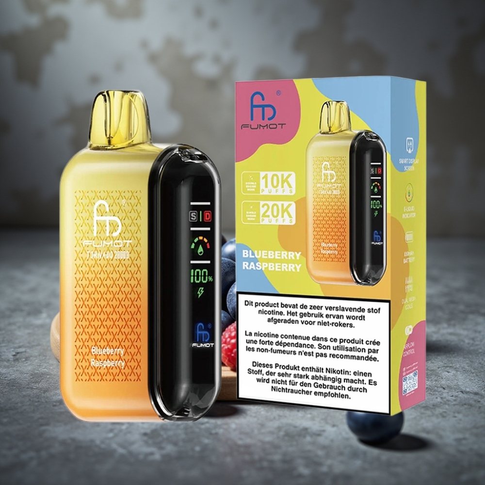 Fumot Tornado 20000 Puffs Dual Mesh Čučoriedka Malina 20ml 850mAh