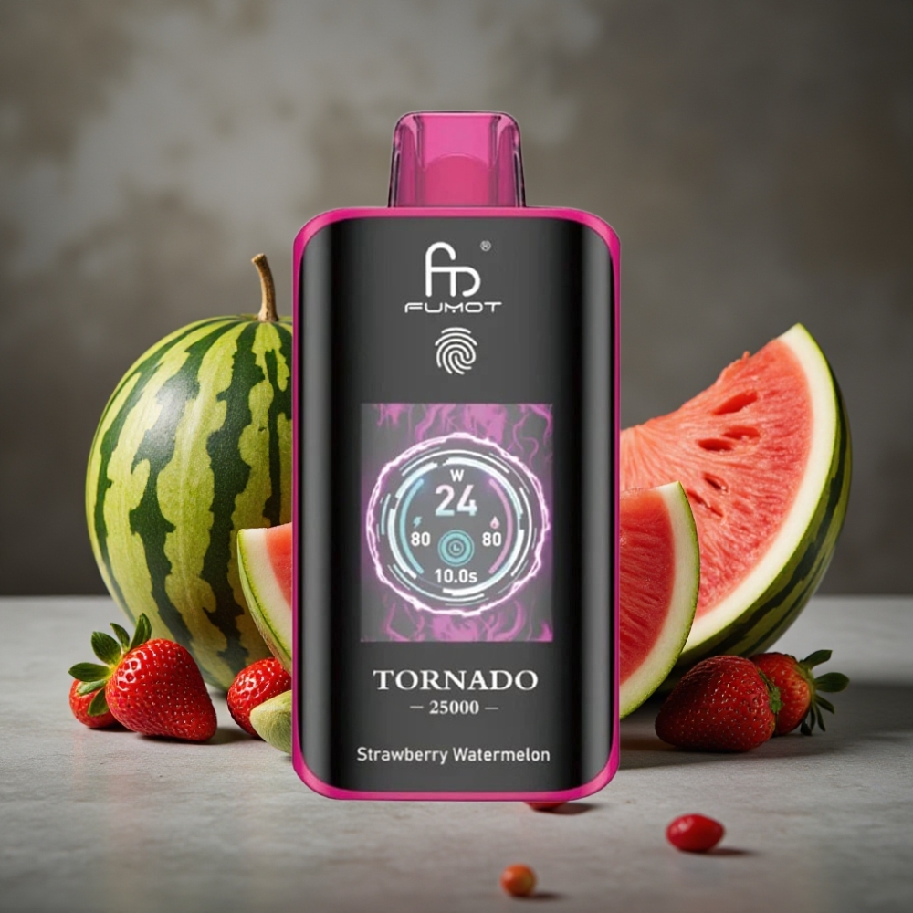 Fumot Tornado 25000 Puffs Disposable Vape Jahodový Džemík a Dinovica
