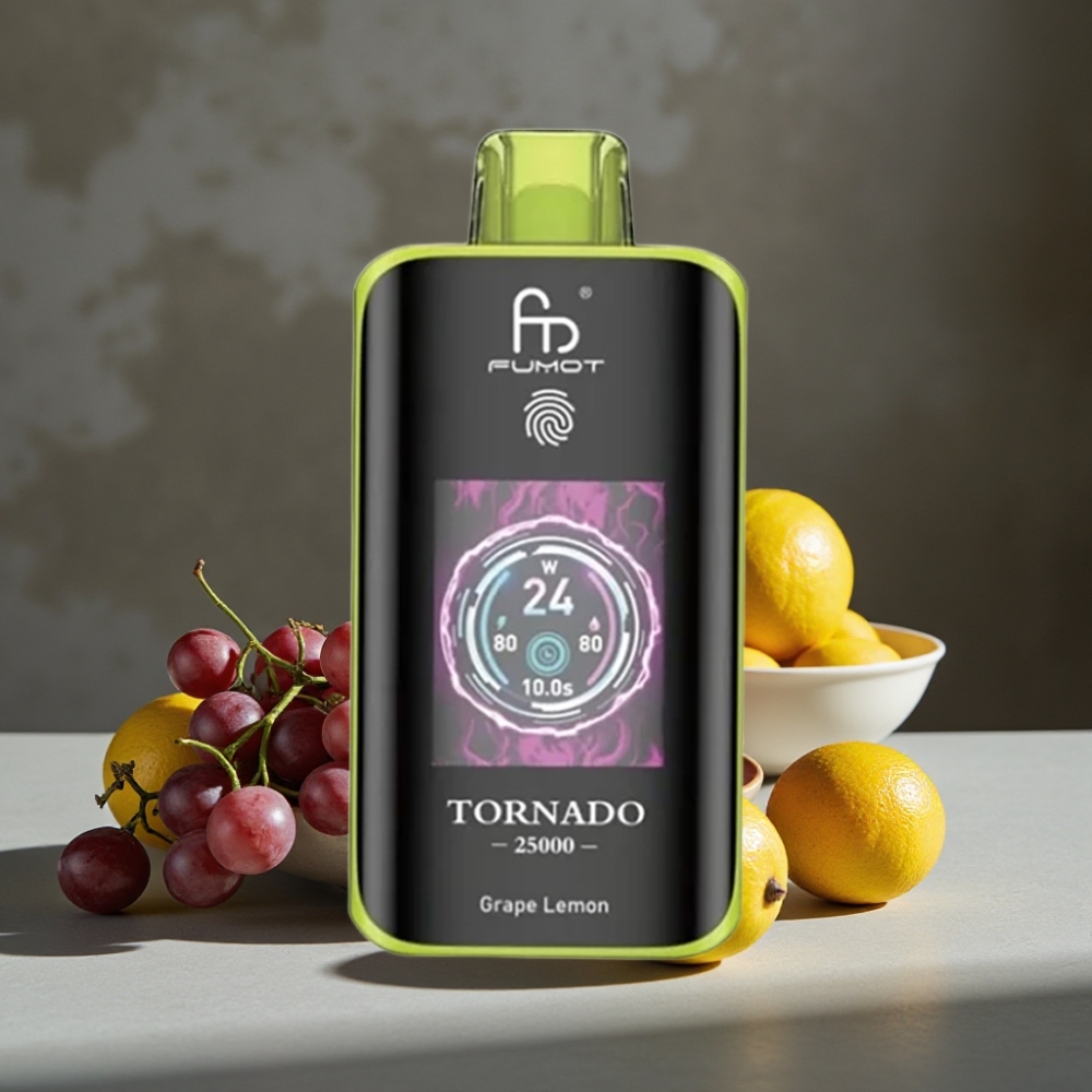 Fumot Tornado 25000 Puffs HD Batéria 20ml Hrozno Citrón
