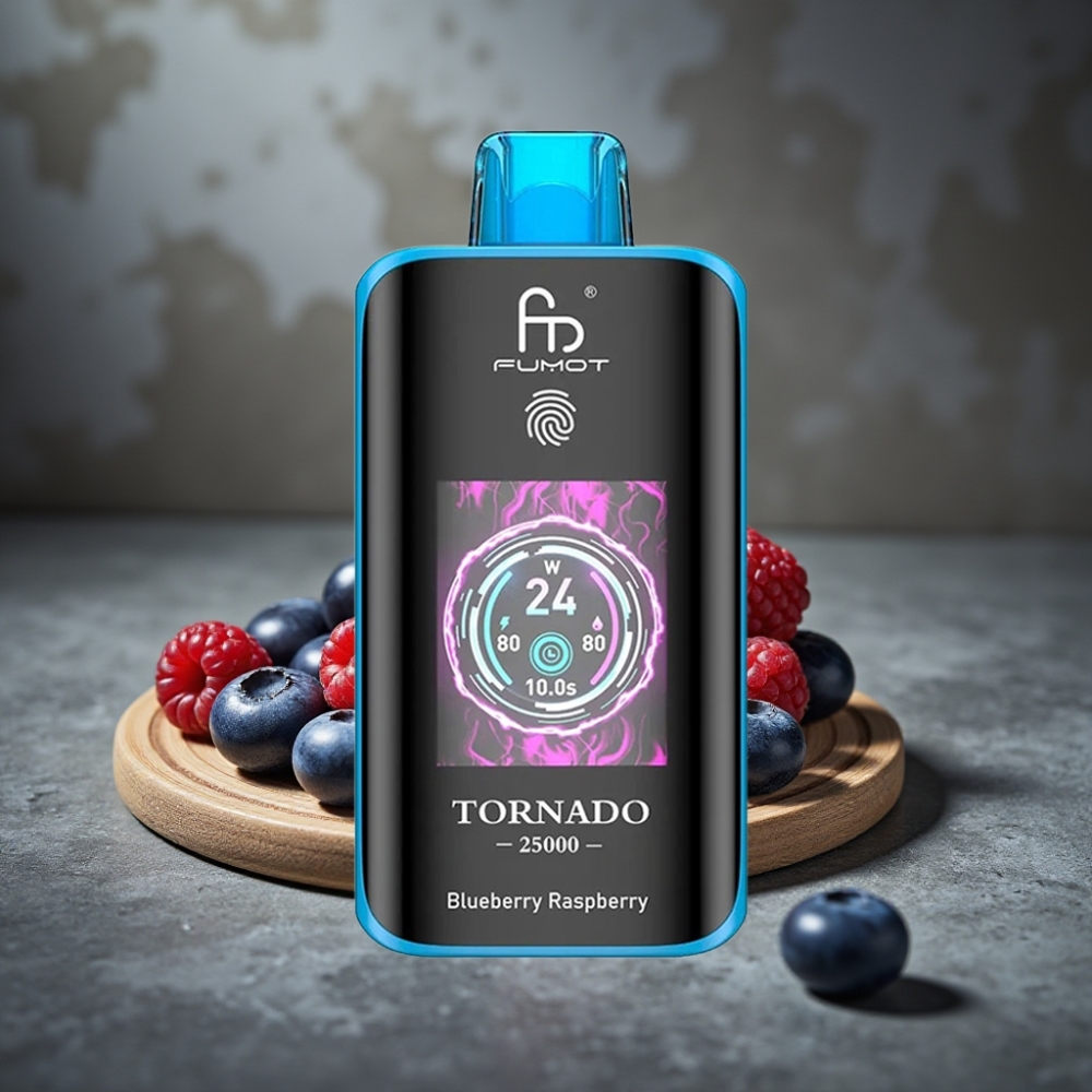 Fumot Tornado 25000 Puffs HD Bildschirm 20ml Bratislava Boruvka Malina Typ-C