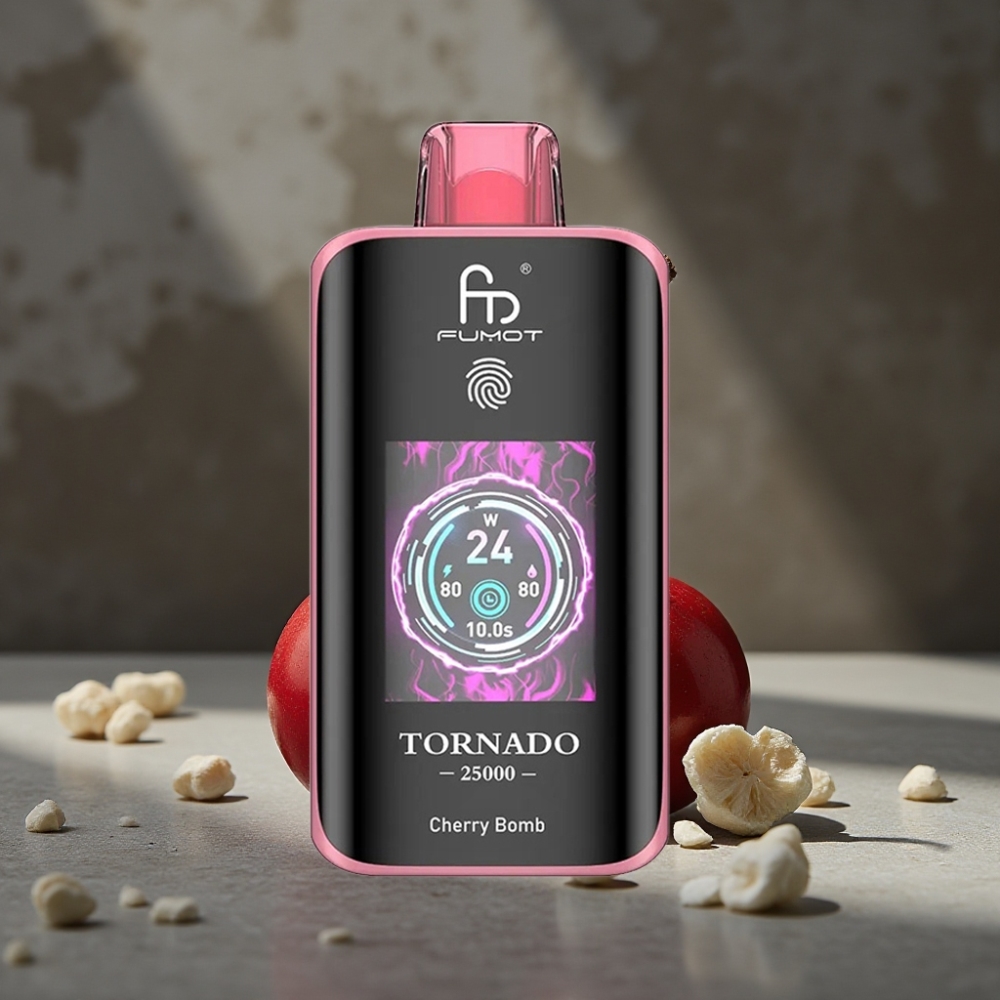 Fumot Tornado 25000 Puffs HD Bildschirm 20ml Cherry Bomb