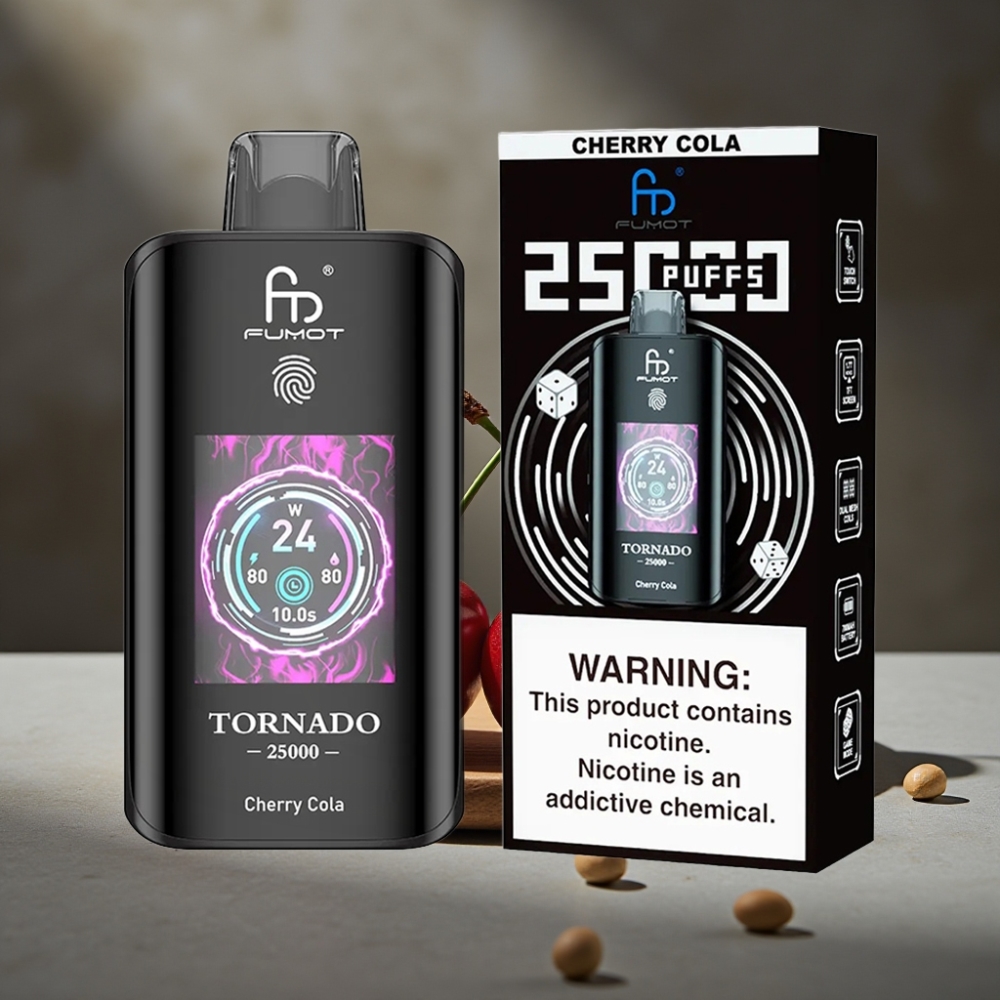 Fumot Tornado 25000 Puffs HD Bildschirm 20ml Cherry Cola
