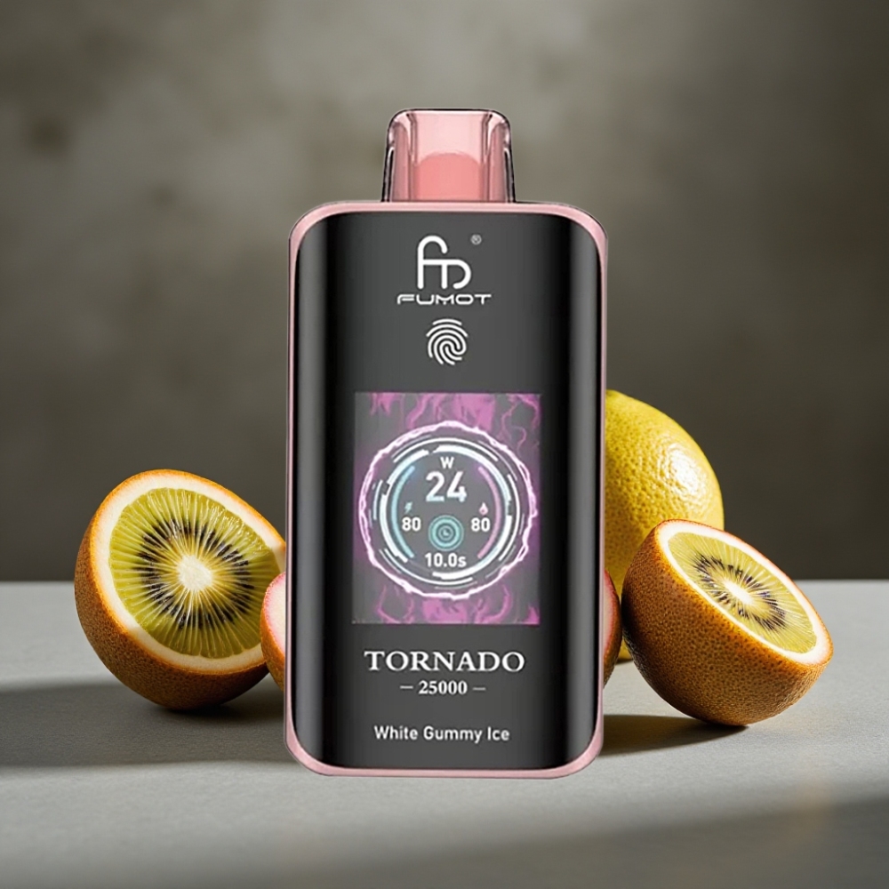 Fumot Tornado 25000 Puffs HD Bildschirm Kiwi Maracuja Guave 20ml