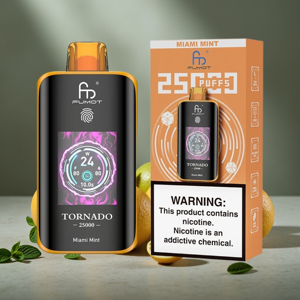 Fumot Tornado 25000 Puffs HD Bildschirm Miami Mät Disposable Vape