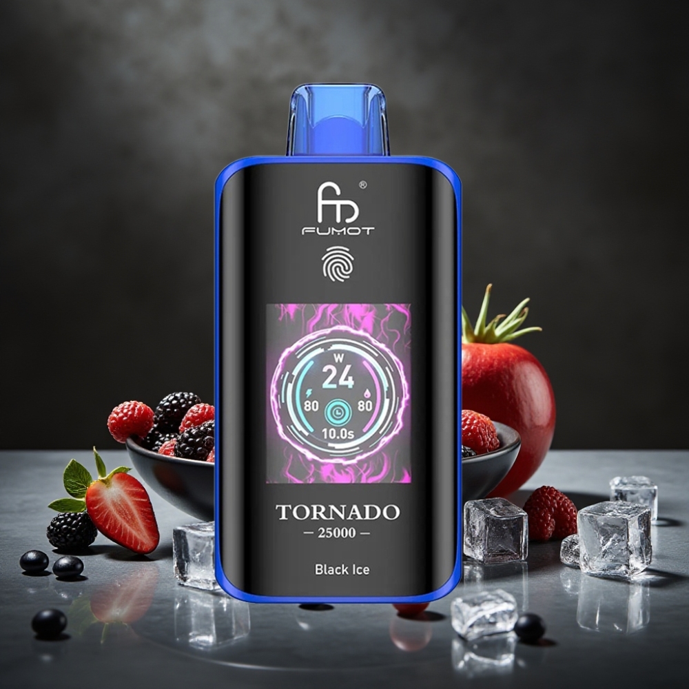 Fumot Tornado 25000 Puffs HD Čierny Ľad s 20ml a USB-C