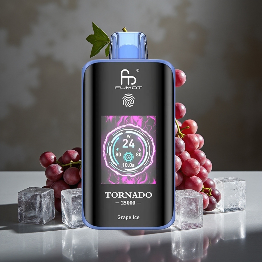 Fumot Tornado 25000 Puffs HD s 20ml Prémiovej Tekutiny a Batériou 700mAh Hroznový Ľad