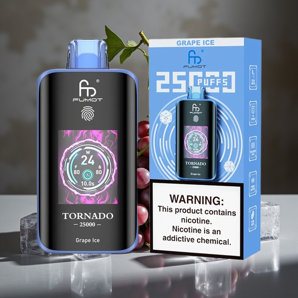 Fumot Tornado 25000 Puffs HD s 20ml Prémiovej Tekutiny a Batériou 700mAh Hroznový Ľad