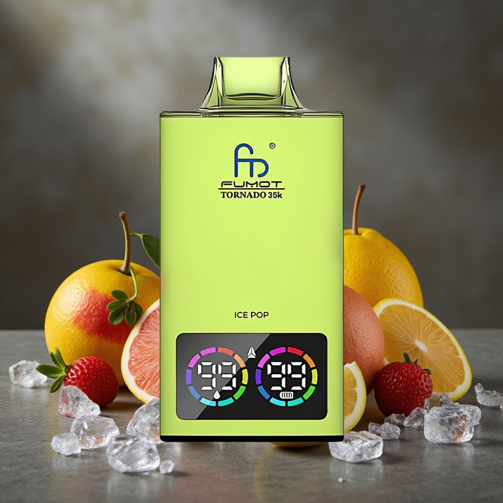Fumot Tornado 35K Disposable Vape Dual Mesh Ice Pop RGB USB-C