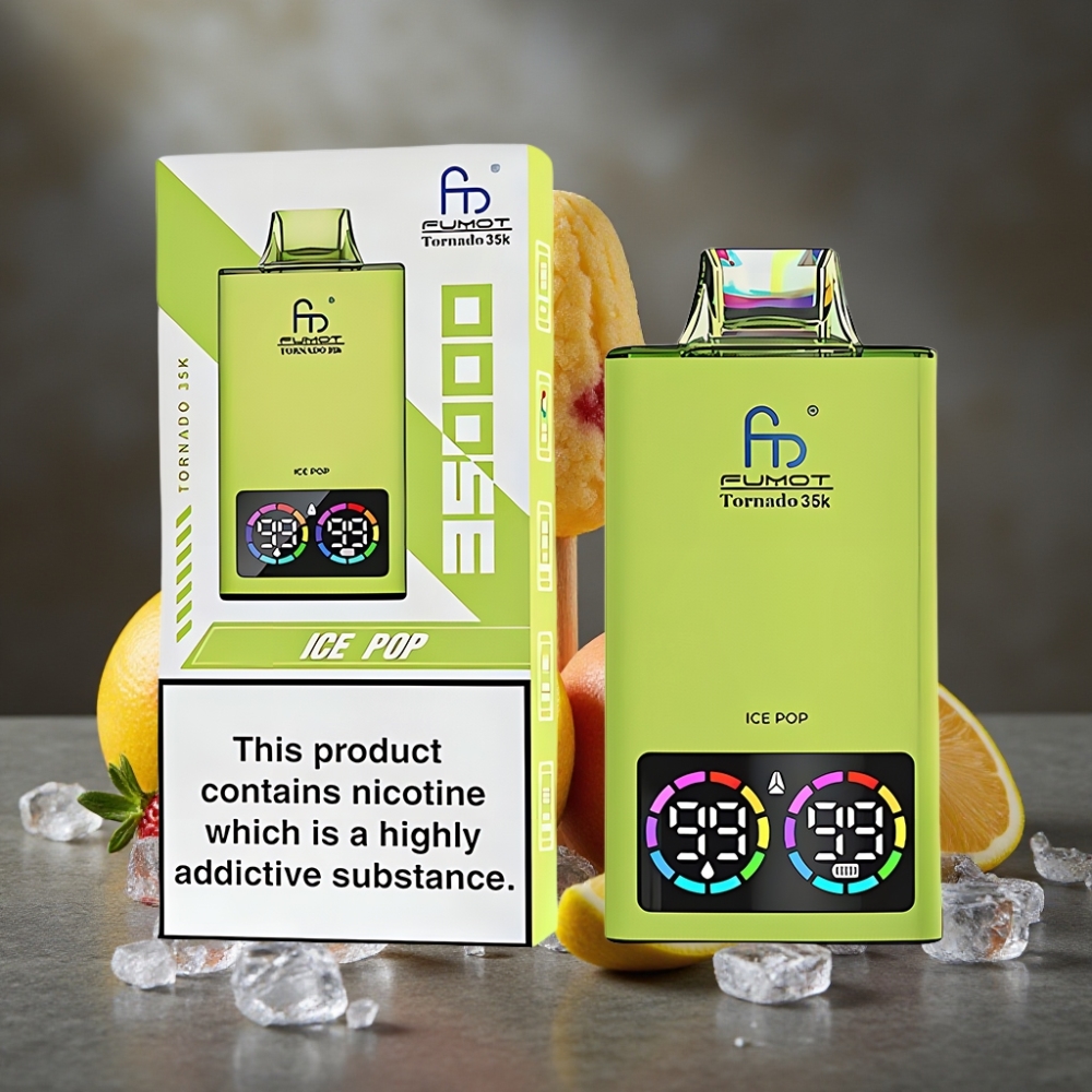 Fumot Tornado 35K Disposable Vape Dual Mesh Ice Pop RGB USB-C