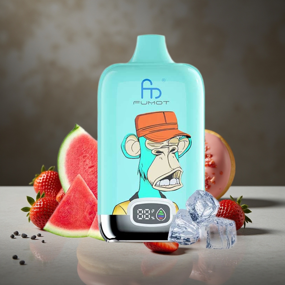 Fumot Tornado Digital Box 12000 Puffs Dispožabilný Vape Jahodová Šiška Mesh Coil 20ml