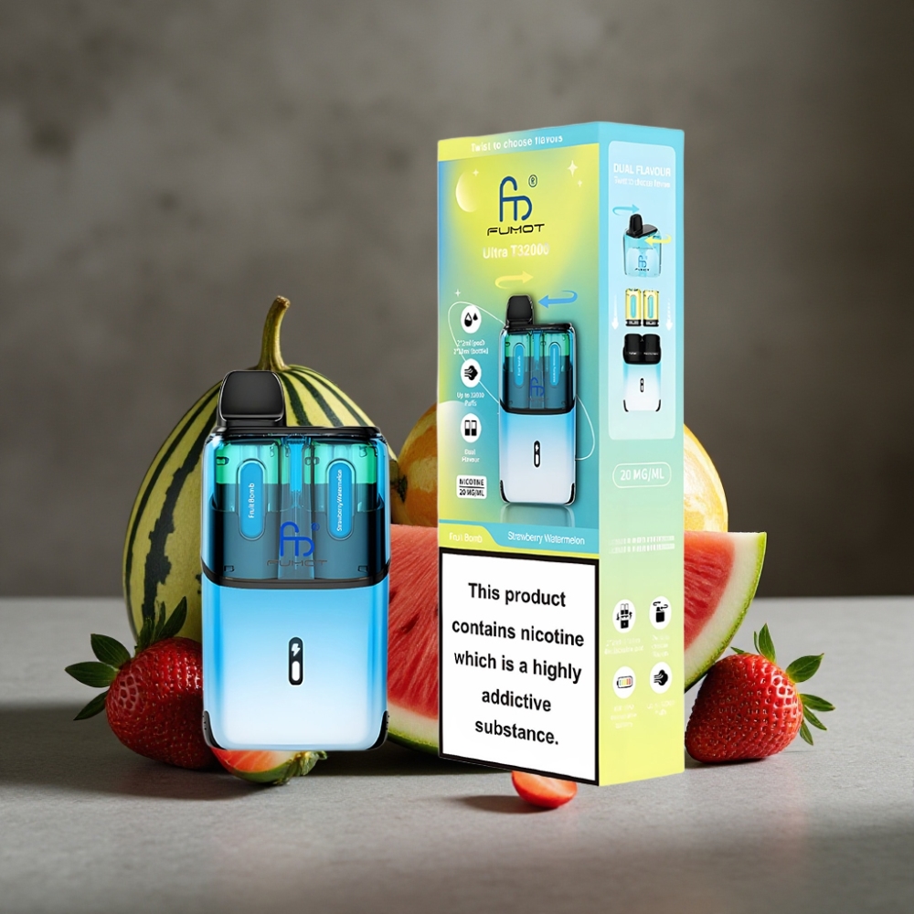 Fumot Ultra T32000 Disposable Vape 24ml, 20mg, Jahodový Melón – Fruit Bomb