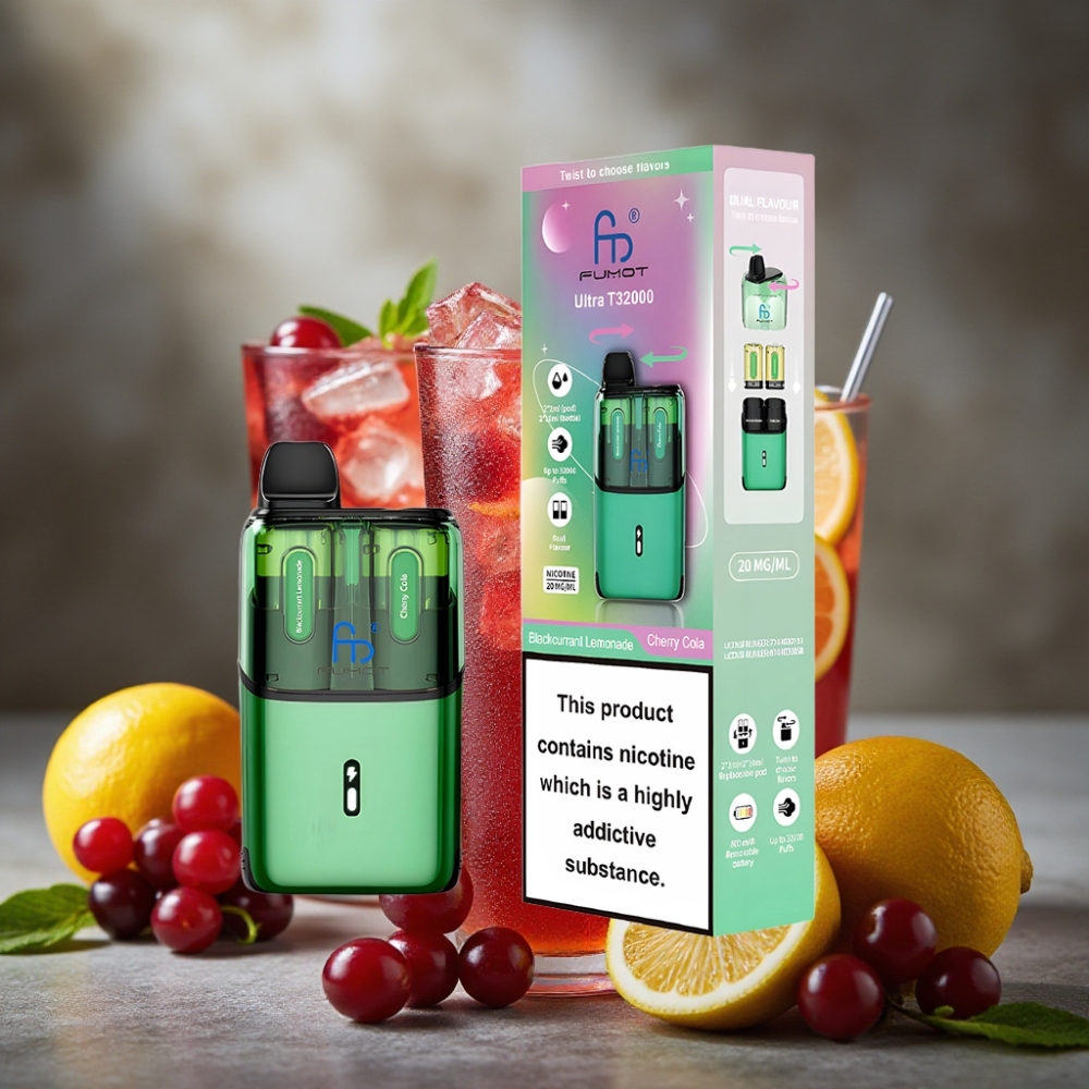 Fumot Ultra T32000 Jednorázová E-Cigareta Čierna Ríbezľa Limonáda - Čerešňová Kola 24ml 800mAh
