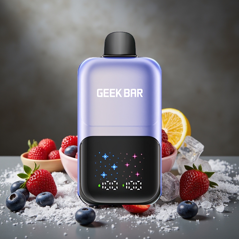 GEEK BAR 2GO 20ml 50000 Púfov Dvojitá Nádoba s Príchuťou Zmiešané Bobule a Ľad
