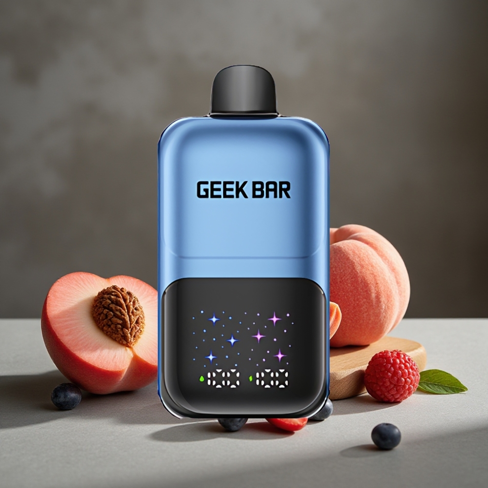 GEEK BAR 2GO 20ml 50000 Puffs Dvojitá Nádrž s Príchuťou Broskyne a Bobule