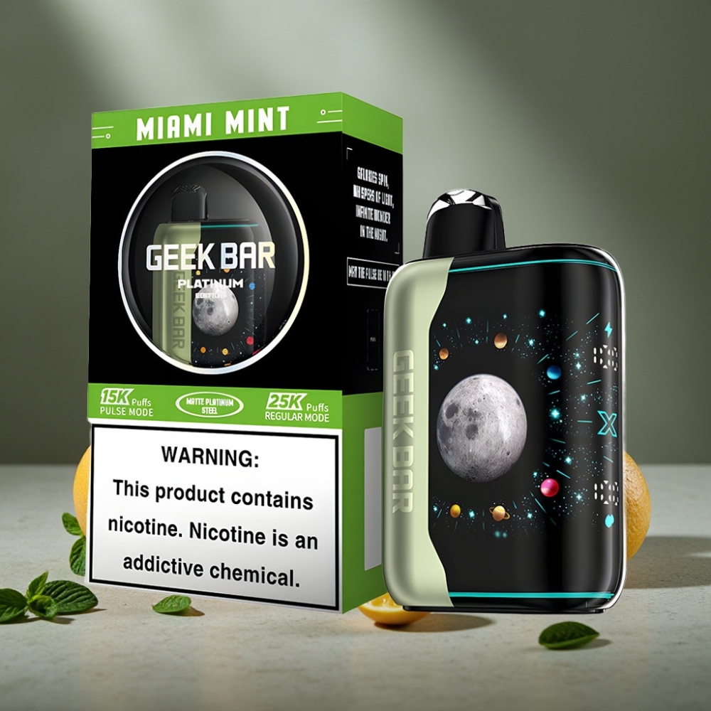 GEEK BAR Platinum Edition 25000 Disposable Vape Miami Mäta – Dual Mesh, 20mL, USB-C