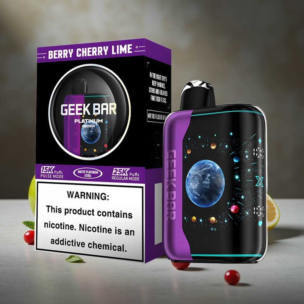 GEEK BAR Platinum Edition 25000 Puffov – Dvojitá Mriežka, Berry Cherry Lime, USB-C