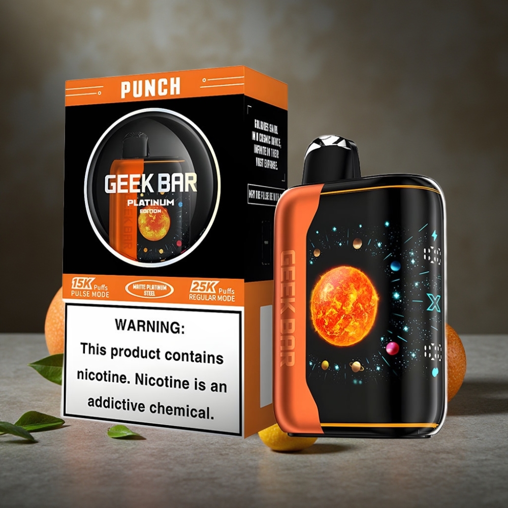 GEEK BAR Platinum Edition 25000 Puffs Punch s Dvojitým Mesh Cievkou a Rýchlym Nabíjaním